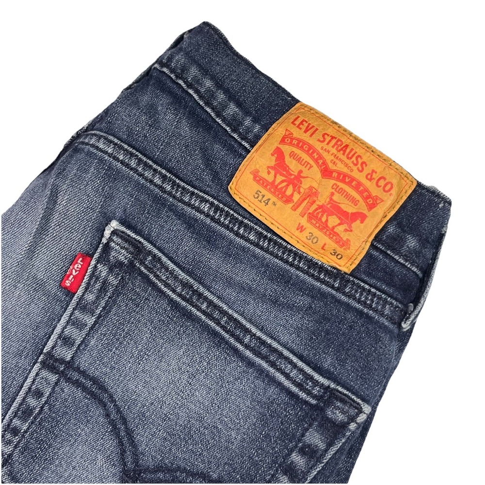 Levis 514 Straight Fit Jeans Mens 30x30 Blue Medium Dark Wash 5 Pocket Denim‎